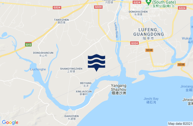 Mapa de mareas Tanxi, China