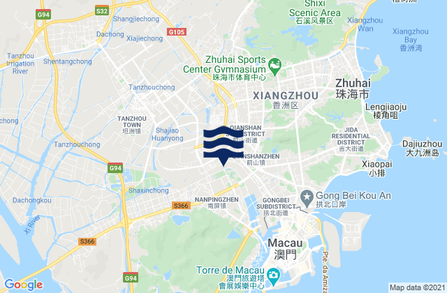 Mapa de mareas Tanzhou, China