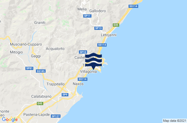 Mapa de mareas Taormina, Italy