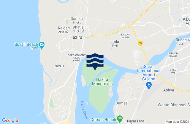 Mapa de mareas Tapi River, India