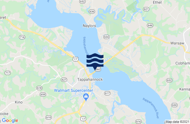 Mapa de mareas Tappahannock Bridge, United States
