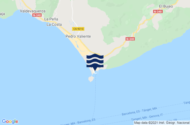 Mapa de mareas Tarifa Port, Spain