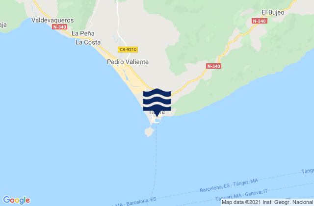 Mapa de mareas Tarifa, Spain