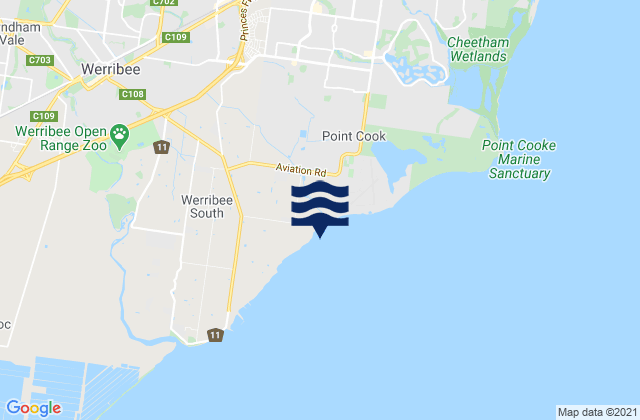 Mapa de mareas Tarneit, Australia