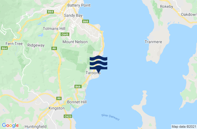 Mapa de mareas Taroona, Australia