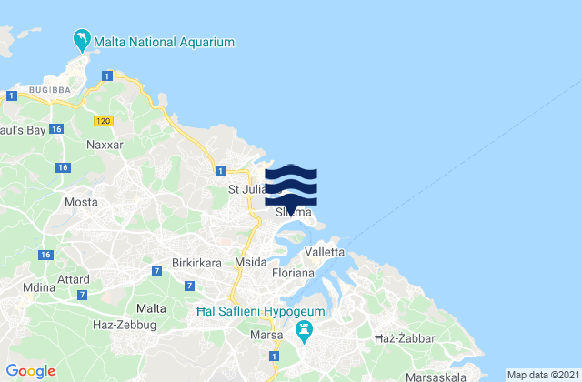 Mapa de mareas Tas-Sliema, Malta