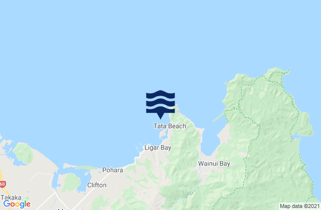 Mapa de mareas Tata Beach, New Zealand