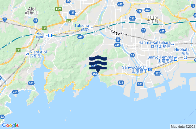 Mapa de mareas Tatsunochō-tominaga, Japan