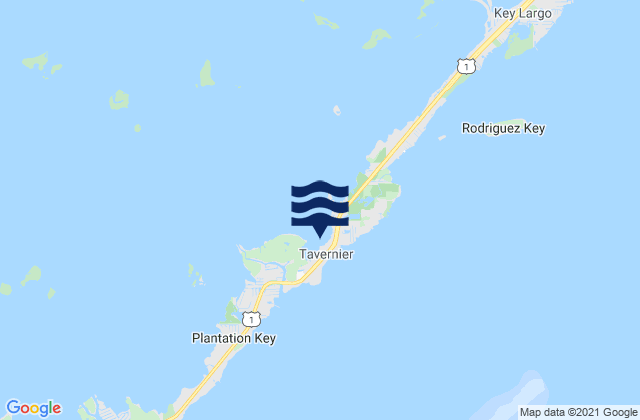 Mapa de mareas Tavernier Key Largo Florida Bay, United States
