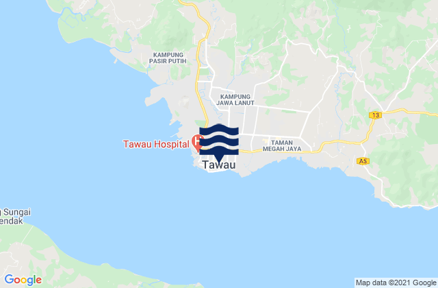 Mapa de mareas Tawau, Malaysia