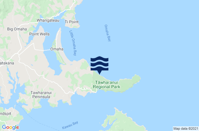Mapa de mareas Tawharanui Peninsula, New Zealand