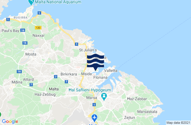 Mapa de mareas Ta’ Xbiex, Malta