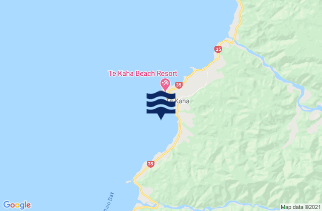 Mapa de mareas Te Kaha, New Zealand
