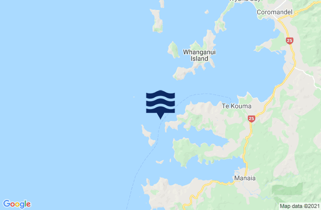 Mapa de mareas Te Kouma Light, New Zealand