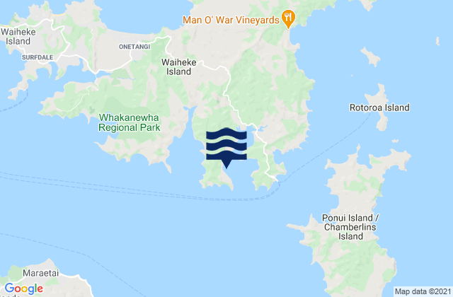 Mapa de mareas Te Matuku Bay (McLeods Bay), New Zealand