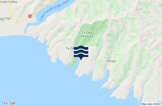 Mapa de mareas Te Oka, New Zealand
