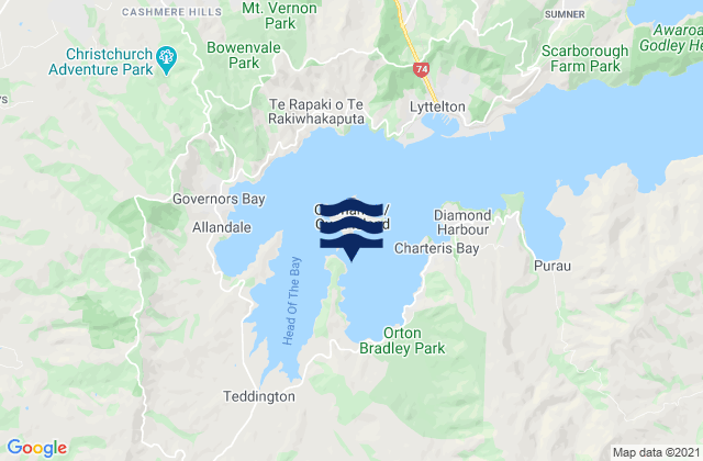 Mapa de mareas Te Wharau/Charteris Bay, New Zealand