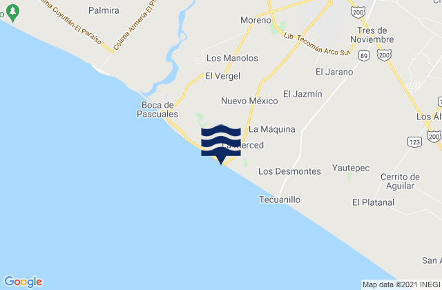 Mapa de mareas Tecomán, Mexico