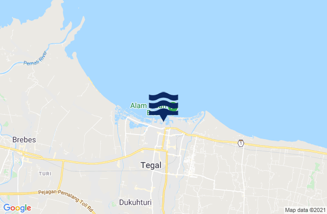 Mapa de mareas Tegal, Indonesia