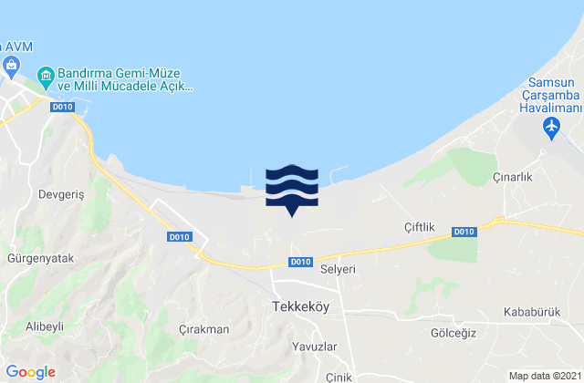 Mapa de mareas Tekkeköy, Turkey
