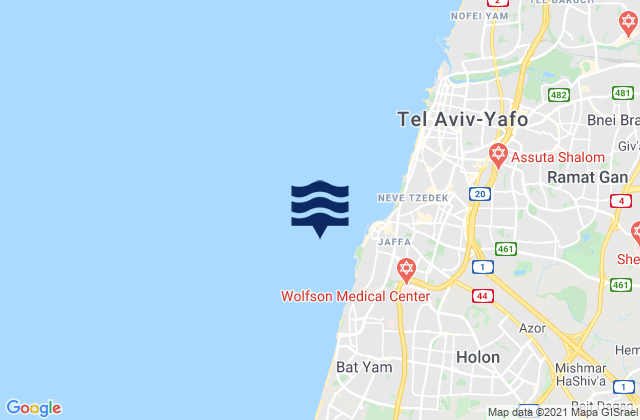 Mapa de mareas Tel Aviv-Yafo, Palestinian Territory