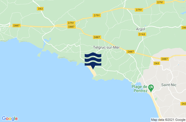 Mapa de mareas Telgruc-sur-Mer, France