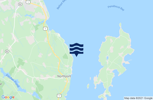Mapa de mareas Temple Heights NNE of W Penobscot Bay, United States