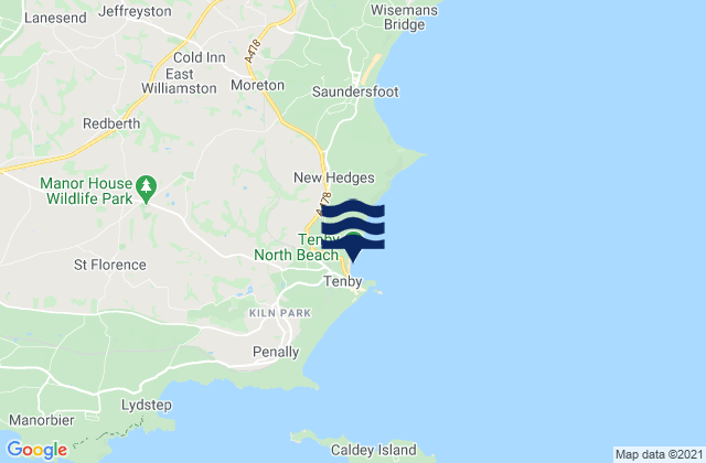 Mapa de mareas Tenby (North Beach), United Kingdom
