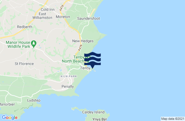 Mapa de mareas Tenby Castle Beach, United Kingdom