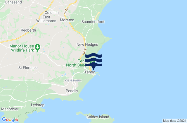 Mapa de mareas Tenby North and Harbour Beach, United Kingdom
