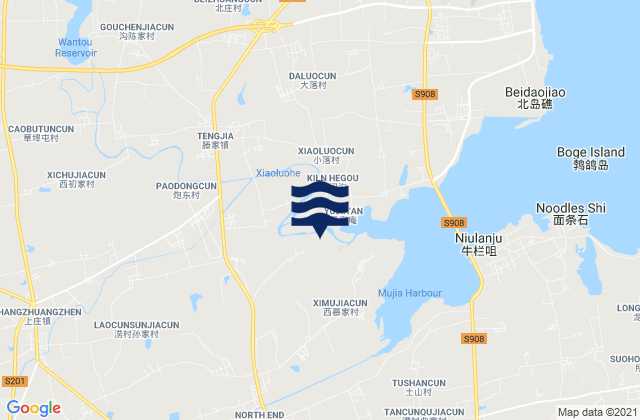 Mapa de mareas Tengjia, China