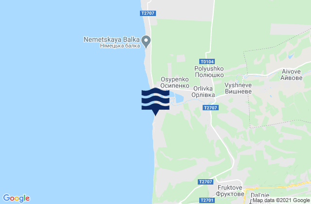 Mapa de mareas Tenistoye, Ukraine