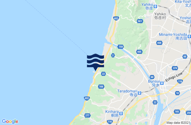 Mapa de mareas Teradomari, Japan