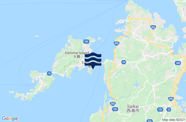 Mapa de mareas Terashima Suido, Japan