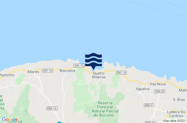 Mapa de mareas Terceira - Baia Das Quatro Ribeiras, Portugal