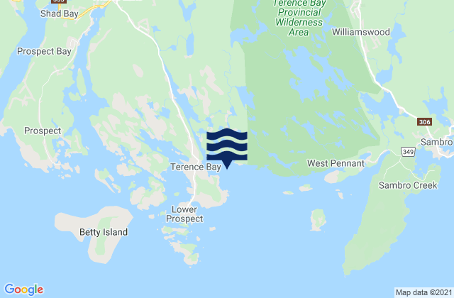 Mapa de mareas Terence Bay, Canada