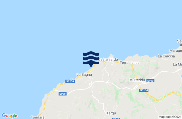 Mapa de mareas Tergu, Italy