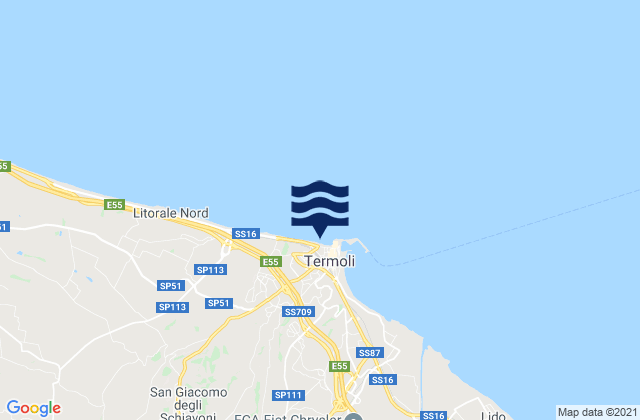 Mapa de mareas Termoli, Italy