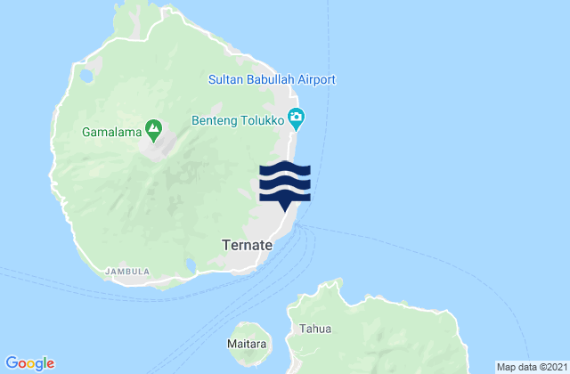 Mapa de mareas Ternate Halmahera Island, Indonesia