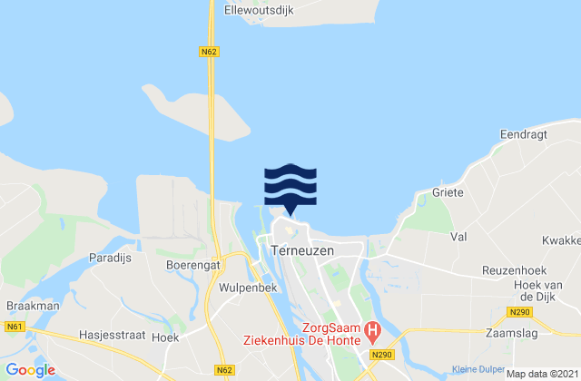 Mapa de mareas Terneuzen, Netherlands