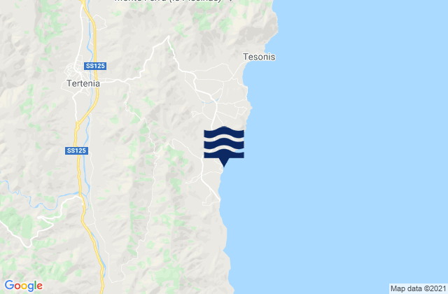 Mapa de mareas Tertenia, Italy