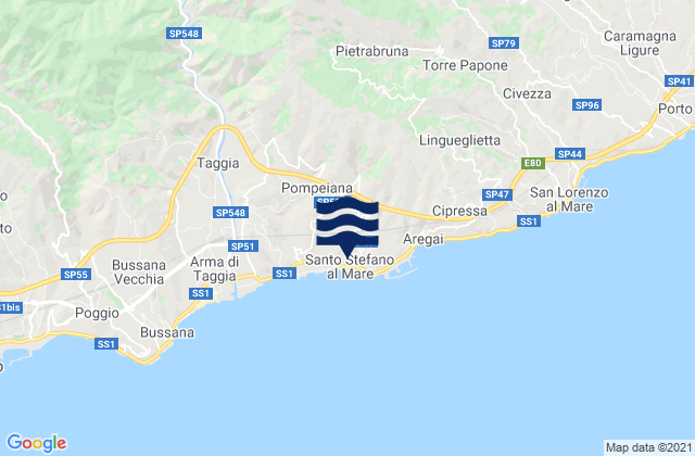 Mapa de mareas Terzorio, Italy