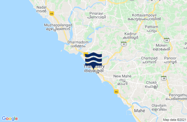 Mapa de mareas Thalassery, India