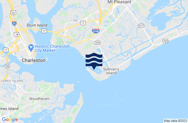 Mapa de mareas The Cove (Fort Moultrie), United States