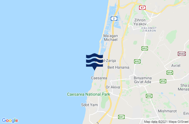 Mapa de mareas The Reef (Haifa), Palestinian Territory
