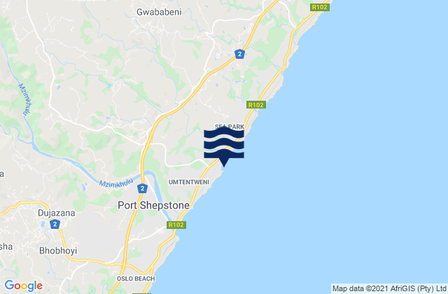 Mapa de mareas The Spot, South Africa