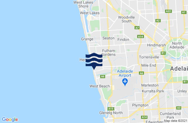 Mapa de mareas Thebarton, Australia