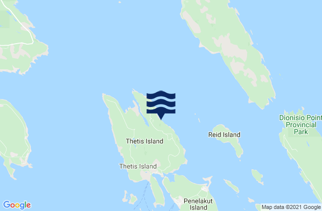 Mapa de mareas Thetis Island, Canada