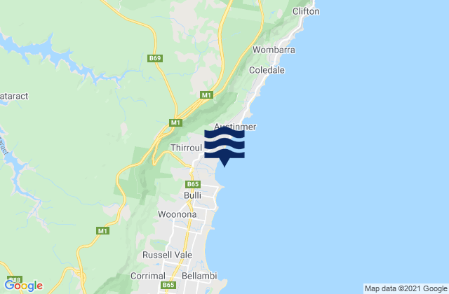 Mapa de mareas Thirroul, Australia