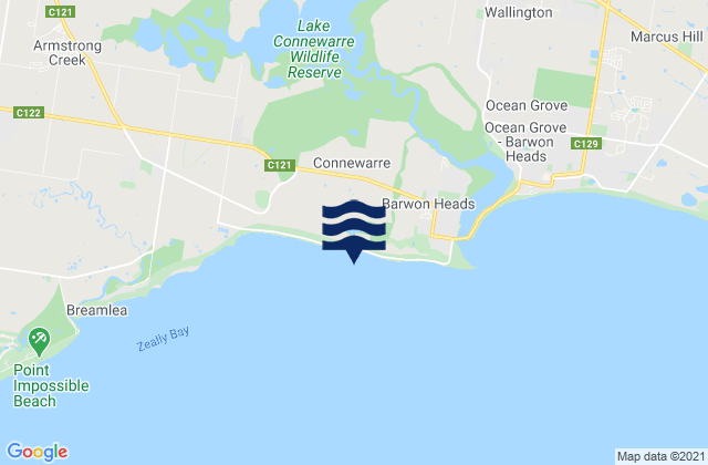 Mapa de mareas Thirteenth Beach, Australia